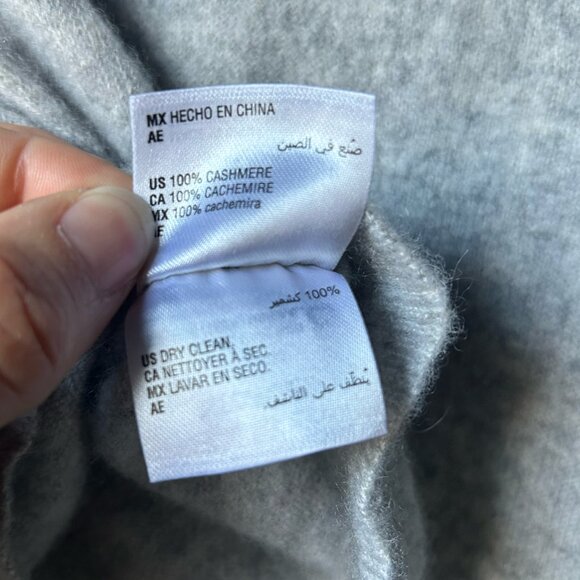 Charter Club Luxury 100% Cashmere Light Grey Marled Long Sleeve Top Size PS - Picture 4 of 5